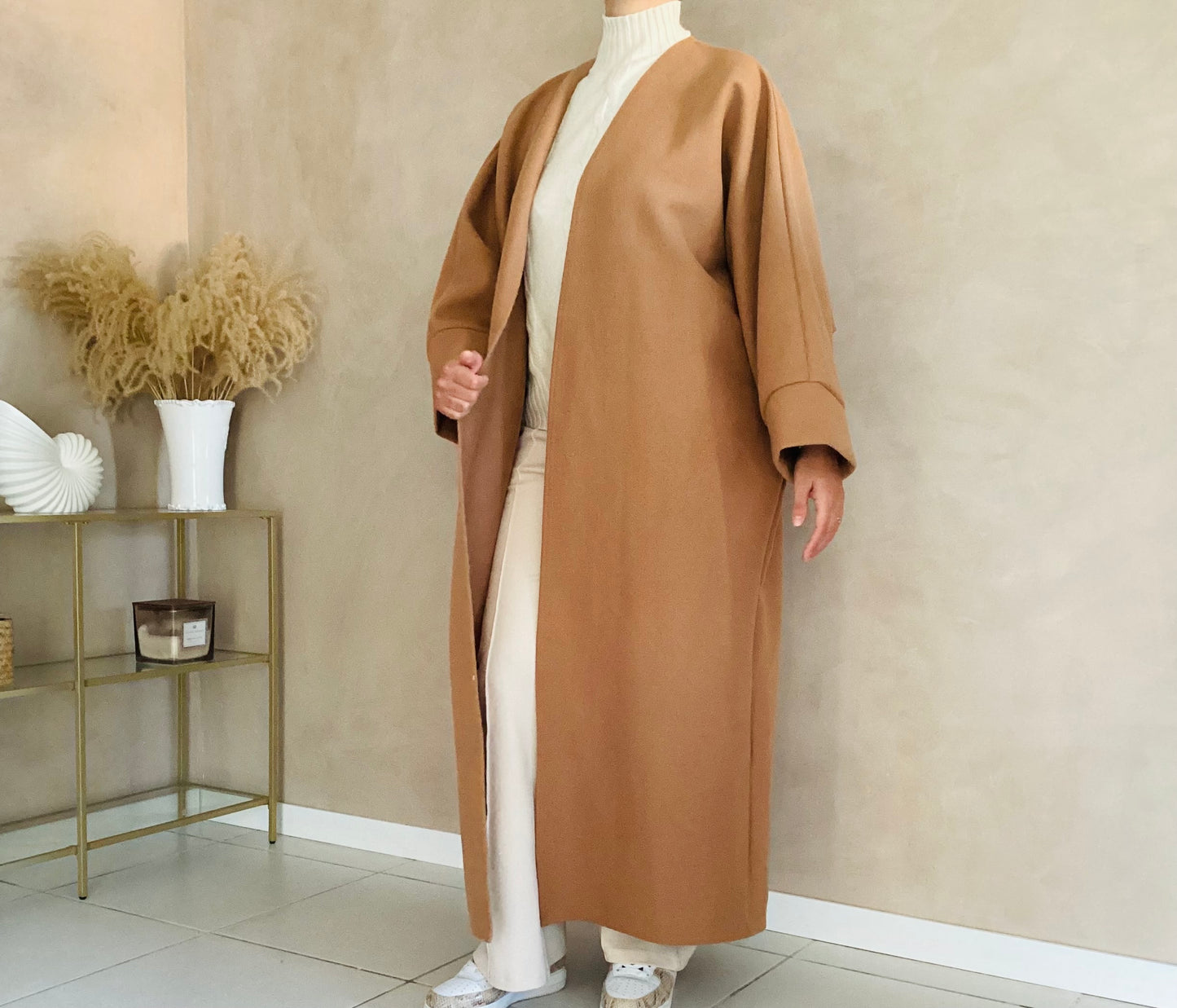 Manteau papillon oversize camel