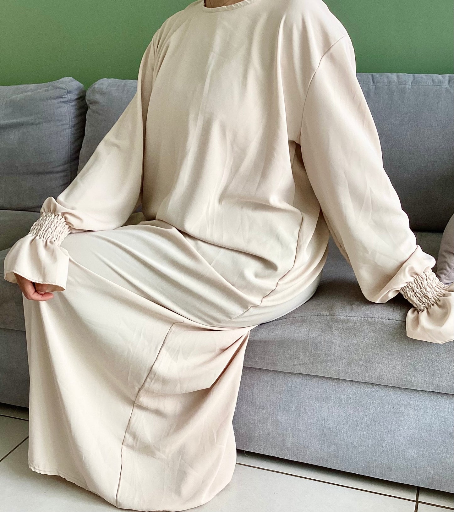 Robe Abaya manches élastiques