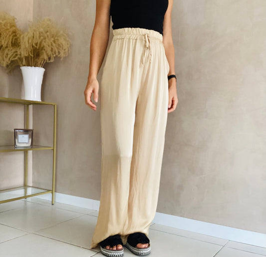 Pantalon fluide beige