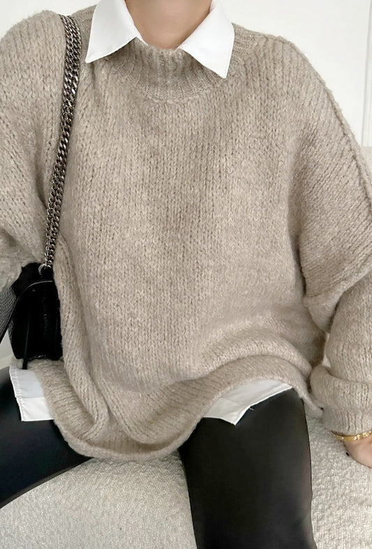 Pull en laine oversize écru