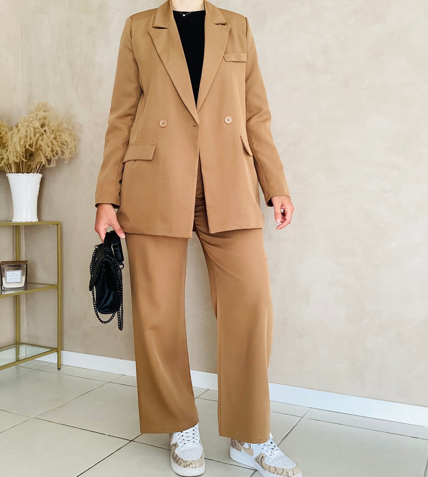 Ensemble blazer oversize camel