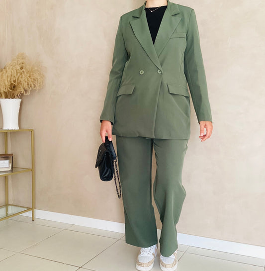 Ensemble blazer oversize kaki