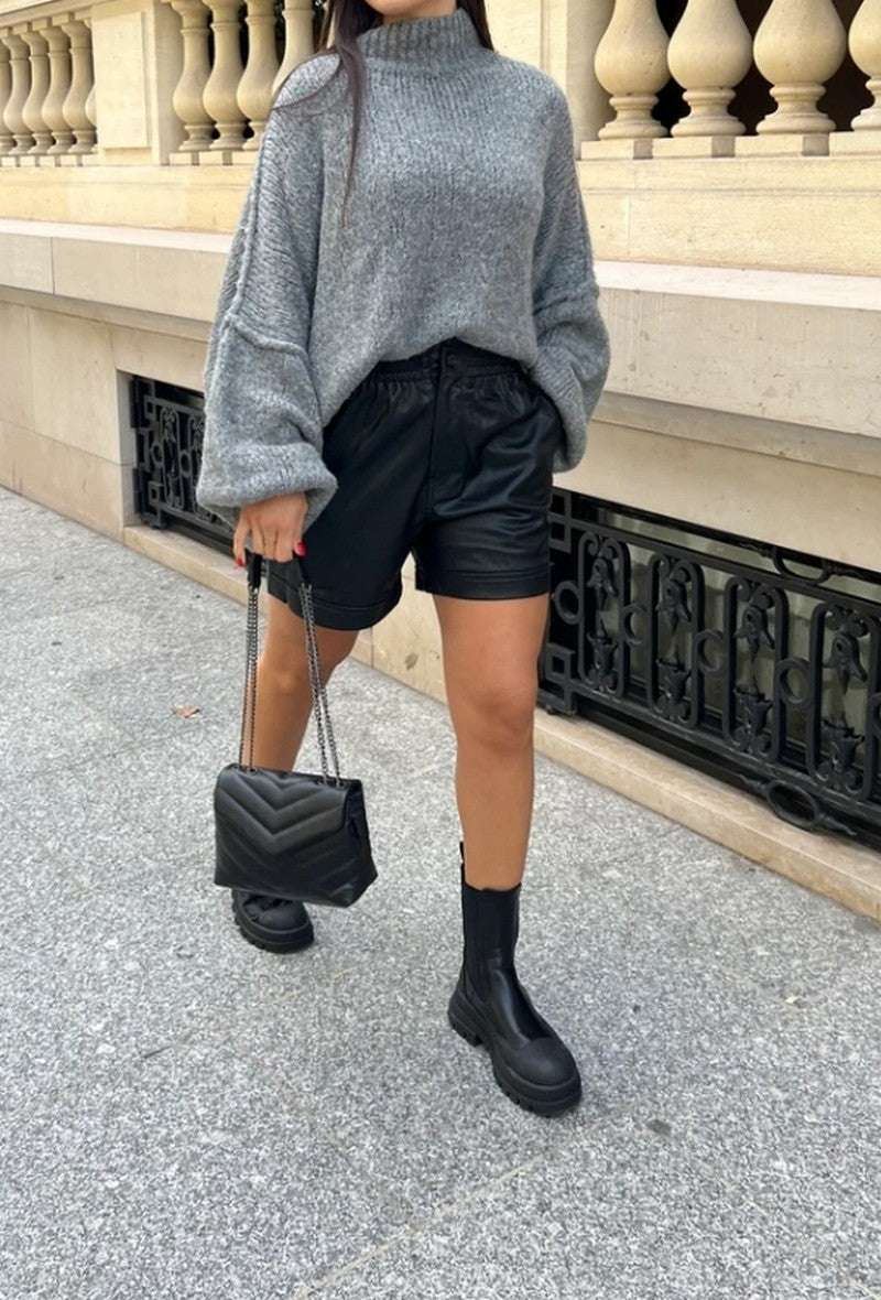 Pull en laine oversize gris