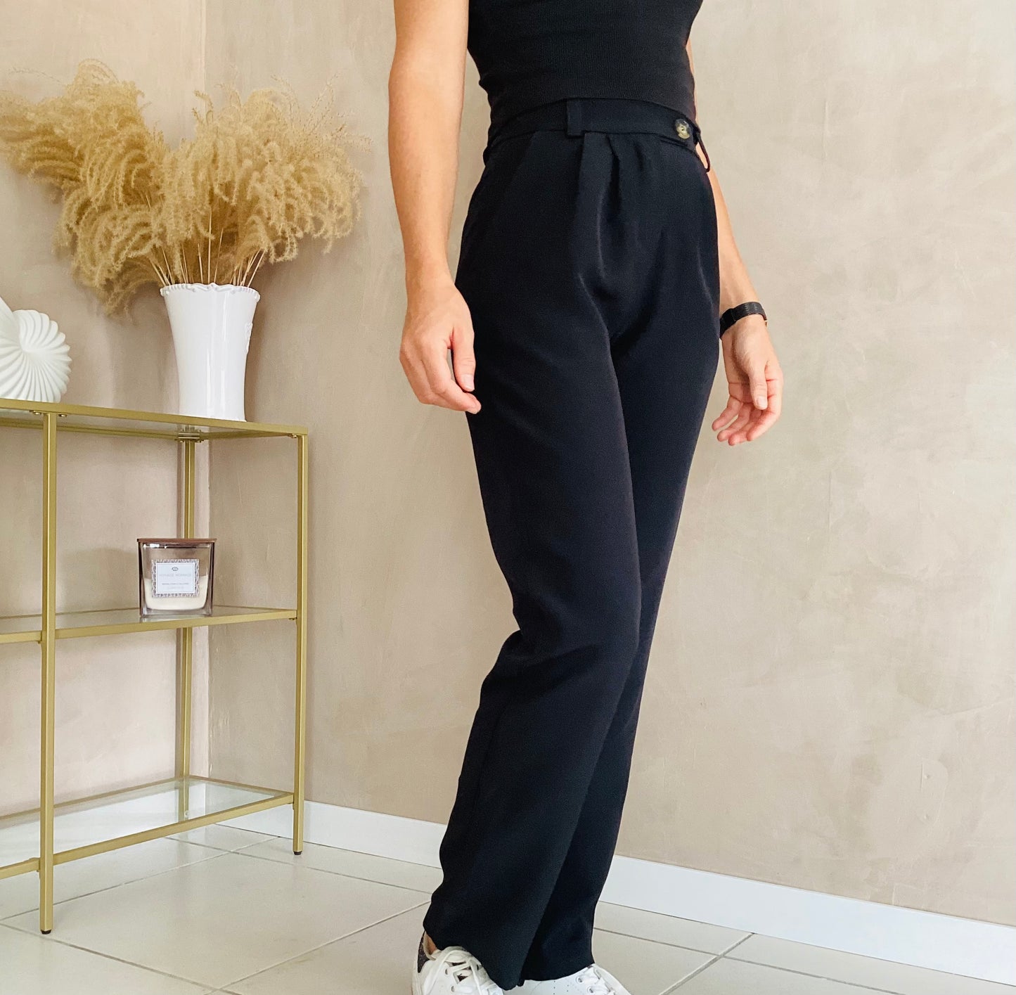 Pantalon taille haute noir