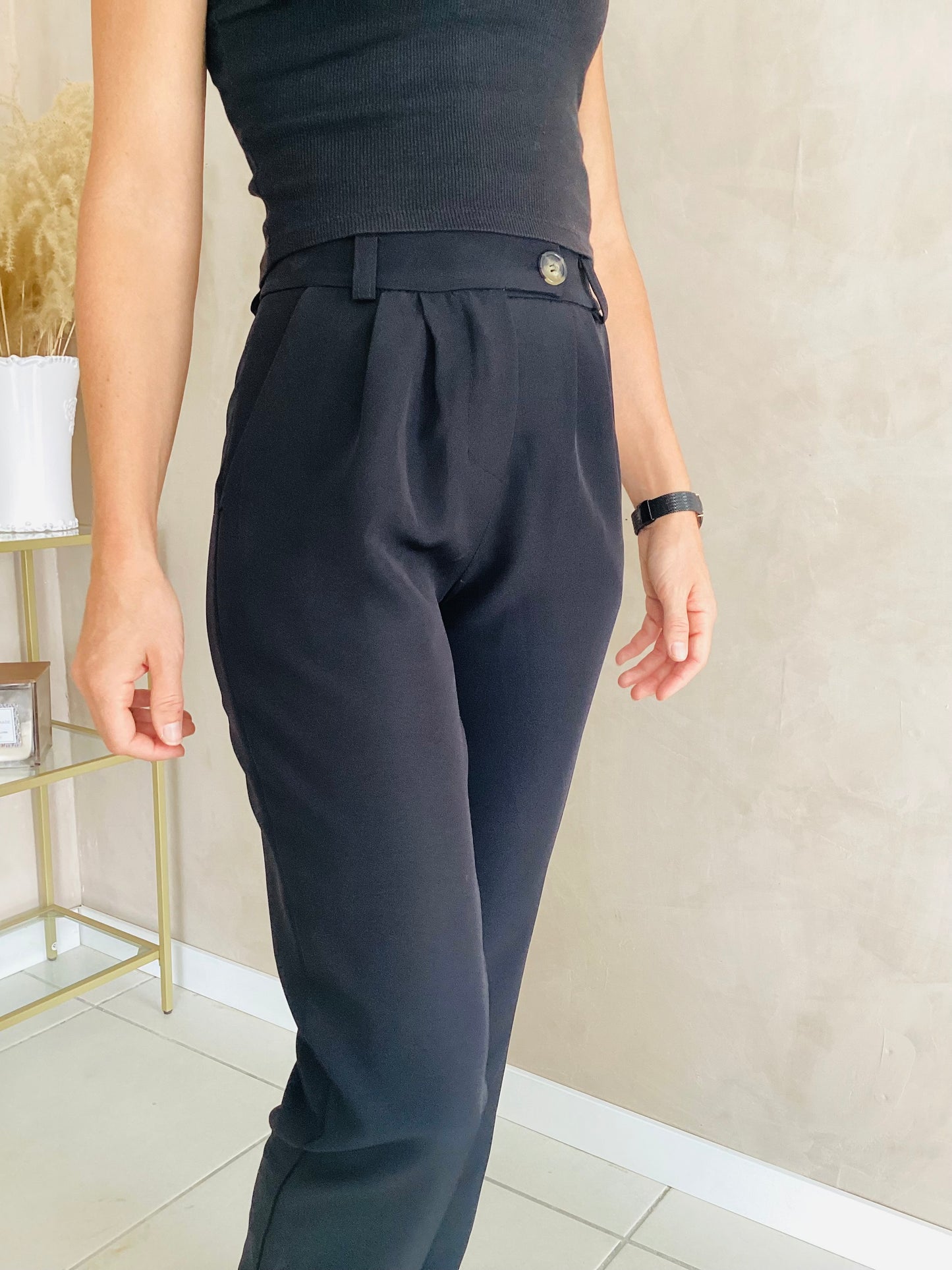 Pantalon taille haute noir