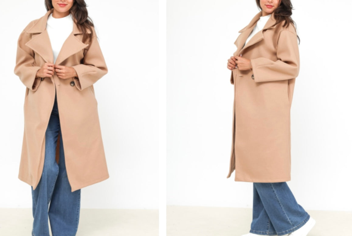 Manteau à bouton camel