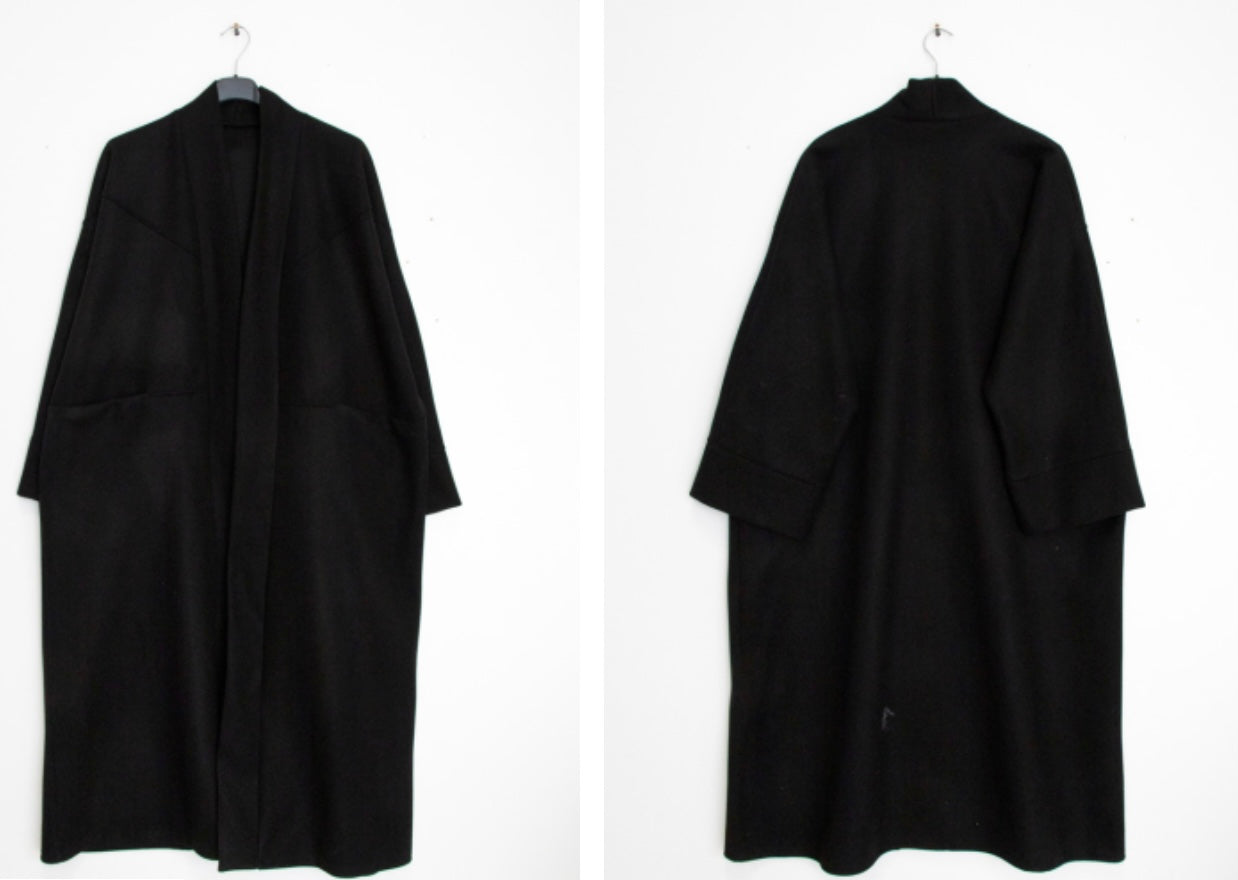 Manteau kimono avec poches noir